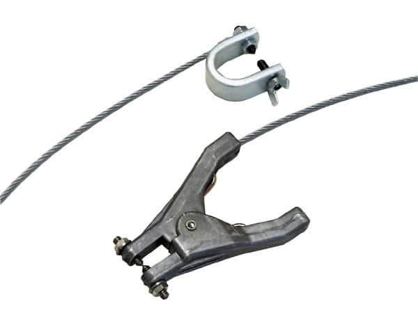 Hubbell Workplace - 19 AWG, 3 Ft., C-Clamp, Hand Clamp, Grounding Cable with Clamps - Orange - Exact Tool & Supply
