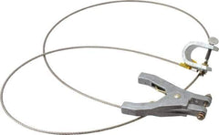 Hubbell Workplace - 19 AWG, 5 Ft., C-Clamp, Hand Clamp, Grounding Cable with Clamps - Noninsulated - Exact Tool & Supply