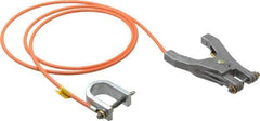 Hubbell Workplace - 19 AWG, 5 Ft., C-Clamp, Hand Clamp, Grounding Cable with Clamps - Orange - Exact Tool & Supply