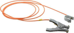 Hubbell Workplace - 19 AWG, 10 Ft., C-Clamp, Hand Clamp, Grounding Cable with Clamps - Orange - Exact Tool & Supply
