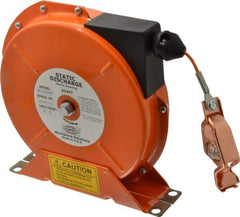 Hubbell Workplace - 1/8 Inch x 50 Ft. Stranded Cable Grounding Reel - Spring Driven Reel - Exact Tool & Supply