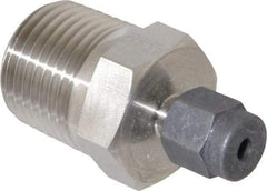 Parker - 1/8" OD, Stainless Steel Male Connector - 7/8" Hex, Comp x MNPT Ends - Exact Tool & Supply
