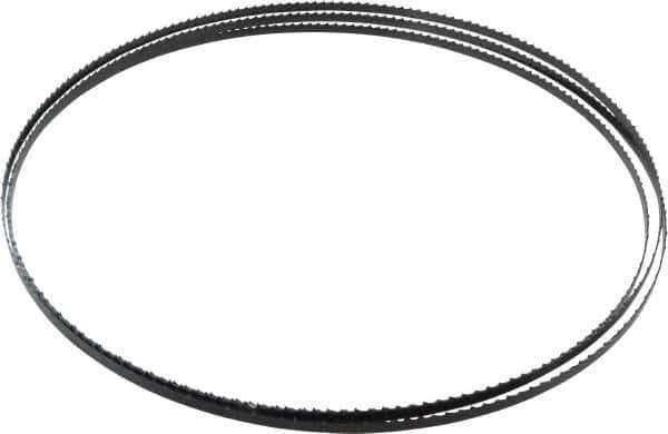 Starrett - 6 TPI, 7' 9-1/2" Long x 1/4" Wide x 0.025" Thick, Welded Band Saw Blade - Carbon Steel, Toothed Edge, Raker Tooth Set, Flexible Back, Contour Cutting - Exact Tool & Supply