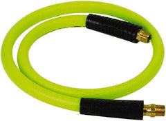 Legacy - 1/2" ID x 0.74" OD 4' Long Lead-In Whip Hose - FNPT x MNPT Swivel Ends, 300 Working psi, 140°, 3/8" Fitting, Green - Exact Tool & Supply