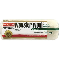 Wooster Brush - 3/4" Nap, 9" Wide Paint Roller - Rough Texture, Lambswool - Exact Tool & Supply