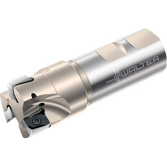 Walter - 40mm Cut Diam, 13mm Max Depth of Cut, 32mm Shank Diam, 110mm OAL, Indexable Square Shoulder End Mill - Multiple Insert Styles, Weldon Shank, 90° Lead Angle, Through Coolant, Series Xtra-tec - Exact Tool & Supply