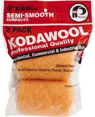 Premier Paint Roller - 3/8" Nap, 4" Wide Paint Roller Cover - Semi-Smooth Texture, Polyester & Wool - Exact Tool & Supply