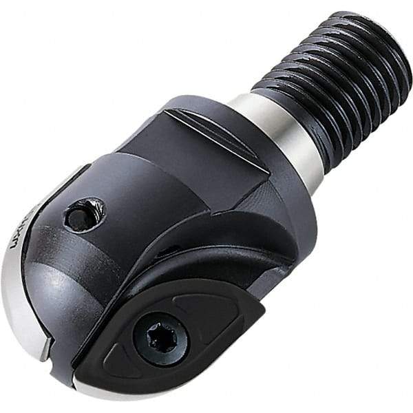 Walter - 16mm Cut Diam, 11mm Max Depth of Cut, 14.5mm Shank Diam, 43mm OAL, Indexable Ball Nose End Mill - 40,000 Max RPM - Exact Tool & Supply