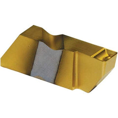 Tool-Flo - 3125FLGD P Grade GP3R, 3.18mm Cutting Width Carbide Grooving Insert - 1/4" Max Depth of Cut, Left Hand, 0.005 to 0.01" Corner Radius, TiN Finish - Exact Tool & Supply