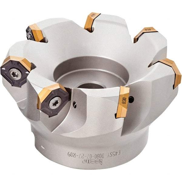 Iscar - 6.37" Cut Diam, 2" Arbor Hole, 0.18" Max Depth of Cut, 50° Indexable Chamfer & Angle Face Mill - 15 Inserts, IQ845 SYHU 07.. Insert, Right Hand Cut, Series DoveIQMill - Exact Tool & Supply