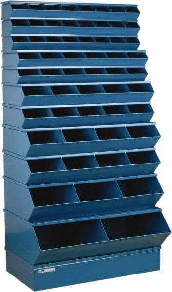 Stackbin - 11 Bin, Shelving Unit with Openings & Base - 37" Wide x 76" High - Exact Tool & Supply