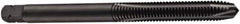 DORMER - M4x0.50 Metric Fine, 3 Flute, Oxide Finish, Cobalt Spiral Point Tap - Plug Chamfer, Right Hand Thread, 53mm OAL, 17mm Thread Length, 4mm Shank Diam, 6H Class of Fit, Series E011 - Exact Tool & Supply