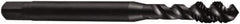 DORMER - M8x1.00 Metric Fine 3 Flute 6H Bottoming Spiral Flute Tap - Cobalt, Oxide Finish, 72mm OAL, Right Hand Flute, Right Hand Thread, Series E013 - Exact Tool & Supply