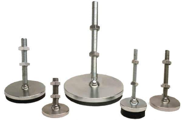 Gibraltar - 5/8-11 Bolt Thread, Studded Pivotal Stud Mount Leveling Pad & Mount - 4,500 Max Lb Capacity, 4" Base Diam - Exact Tool & Supply