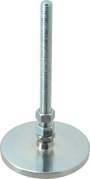 Gibraltar - 1/2-13 Bolt Thread, Studded Pivotal Stud Mount Leveling Pad & Mount - 3,500 Max Lb Capacity, 4" Base Diam - Exact Tool & Supply
