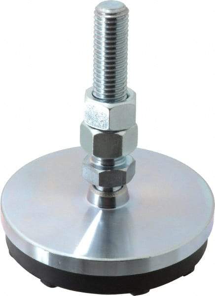 Gibraltar - 5/8-11 Bolt Thread, Studded Pivotal Stud Mount Leveling Pad & Mount - 5,000 Max Lb Capacity, 4" Base Diam - Exact Tool & Supply