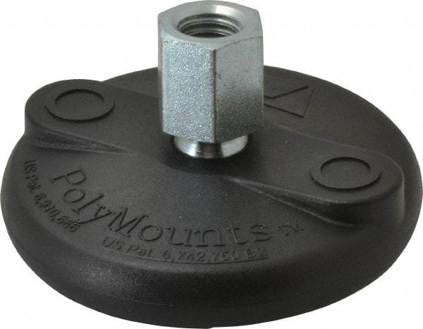 Gibraltar - 5000 Lb Capacity, 1/2-13 Thread, 1-5/8" OAL, Steel Stud, Tapped Pivotal Socket Mount Leveling Mount - Material Grade 1214, 3" Base Diam, Glass Filled Nylon Pad - Exact Tool & Supply