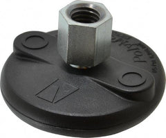 Gibraltar - 5000 Lb Capacity, 5/8-11 Thread, 1-5/8" OAL, Steel Stud, Tapped Pivotal Socket Mount Leveling Mount - Material Grade 1214, 3" Base Diam, Steel Pad - Exact Tool & Supply