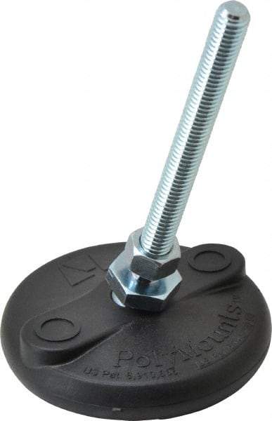 Gibraltar - 3/8-16 Bolt Thread, Studded Pivotal Stud Mount Leveling Pad & Mount - 5,000 Max Lb Capacity, 3" Base Diam - Exact Tool & Supply