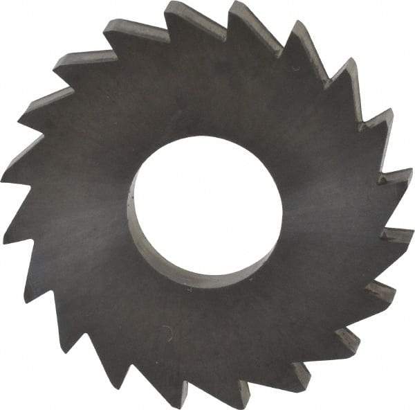 Made in USA - 1" Diam x 1/8" Blade Thickness x 3/8" Arbor Hole Diam, 20 Tooth Slitting and Slotting Saw - Arbor Connection, Right Hand, Uncoated, Solid Carbide, Concave Ground - Exact Tool & Supply