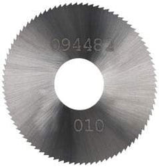 Made in USA - 1-1/4" Diam x 0.0313" Blade Thickness x 3/8" Arbor Hole Diam, 24 Tooth Slitting and Slotting Saw - Arbor Connection, Right Hand, Uncoated, Solid Carbide, Concave Ground - Exact Tool & Supply