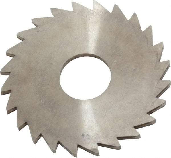 Made in USA - 1-1/4" Diam x 1/16" Blade Thickness x 3/8" Arbor Hole Diam, 24 Tooth Slitting and Slotting Saw - Arbor Connection, Right Hand, Uncoated, Solid Carbide, Concave Ground - Exact Tool & Supply
