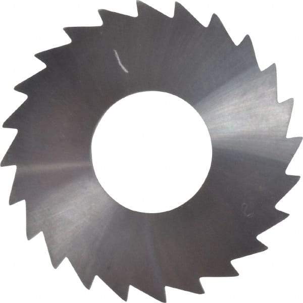 Made in USA - 1-1/4" Diam x 1/16" Blade Thickness x 1/2" Arbor Hole Diam, 24 Tooth Slitting and Slotting Saw - Arbor Connection, Right Hand, Uncoated, Solid Carbide, Concave Ground - Exact Tool & Supply