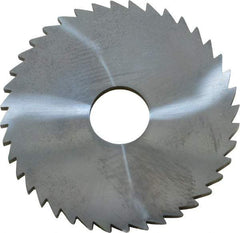 Made in USA - 2" Diam x 1/8" Blade Thickness x 1/2" Arbor Hole Diam, 40 Tooth Slitting and Slotting Saw - Arbor Connection, Right Hand, Uncoated, Solid Carbide, 5° Rake, Concave Ground - Exact Tool & Supply