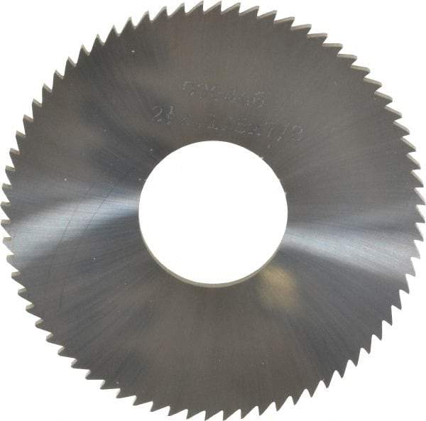 Made in USA - 2-1/2" Diam x 1/8" Blade Thickness x 7/8" Arbor Hole Diam, 72 Tooth Slitting and Slotting Saw - Arbor Connection, Solid Carbide, Concave Ground - Exact Tool & Supply