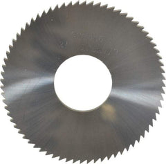 Made in USA - 2-1/2" Diam x 1/8" Blade Thickness x 7/8" Arbor Hole Diam, 72 Tooth Slitting and Slotting Saw - Arbor Connection, Solid Carbide, Concave Ground - Exact Tool & Supply