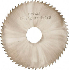 Made in USA - 2-3/4" Diam x 0.0313" Blade Thickness x 5/8" Arbor Hole Diam, 60 Tooth Slitting and Slotting Saw - Arbor Connection, Solid Carbide, Concave Ground - Exact Tool & Supply