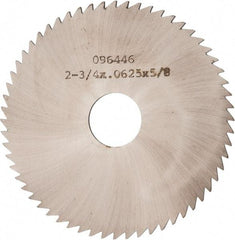 Made in USA - 2-3/4" Diam x 1/16" Blade Thickness x 5/8" Arbor Hole Diam, 60 Tooth Slitting and Slotting Saw - Arbor Connection, Solid Carbide, Concave Ground - Exact Tool & Supply