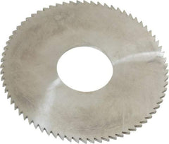 Made in USA - 3" Diam x 0.0781" Blade Thickness x 1" Arbor Hole Diam, 72 Tooth Slitting and Slotting Saw - Arbor Connection, Right Hand, Uncoated, Solid Carbide, 5° Rake, Concave Ground - Exact Tool & Supply