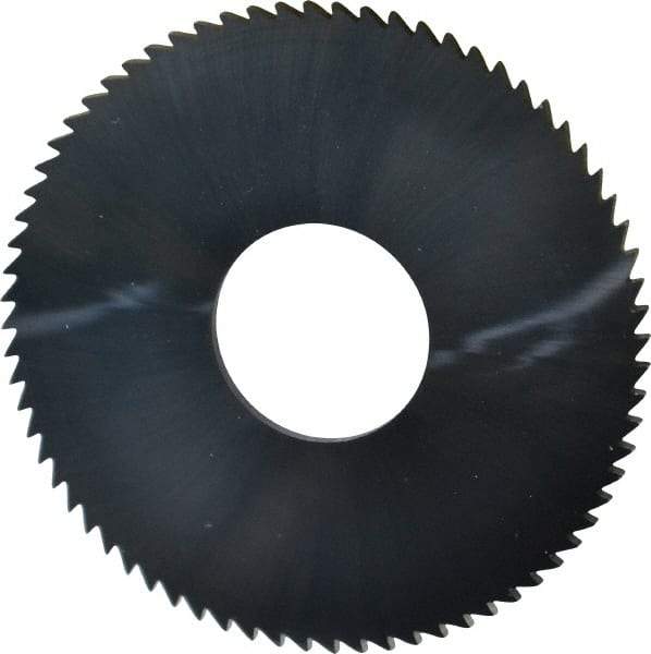 Made in USA - 3" Diam x 0.0938" Blade Thickness x 1" Arbor Hole Diam, 72 Tooth Slitting and Slotting Saw - Arbor Connection, Right Hand, Uncoated, Solid Carbide, 5° Rake, Concave Ground - Exact Tool & Supply