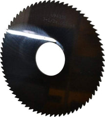 Made in USA - 3-1/2" Diam x 1/16" Blade Thickness x 1" Arbor Hole Diam, 72 Tooth Slitting and Slotting Saw - Arbor Connection, Solid Carbide, Concave Ground - Exact Tool & Supply