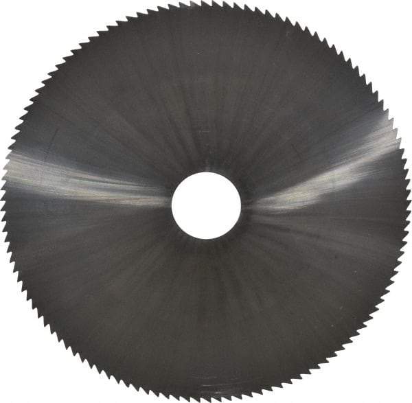 Made in USA - 6" Diam x 1/16" Blade Thickness x 1" Arbor Hole Diam, 120 Tooth Slitting and Slotting Saw - Arbor Connection, Right Hand, Uncoated, Solid Carbide, 5° Rake, Concave Ground - Exact Tool & Supply