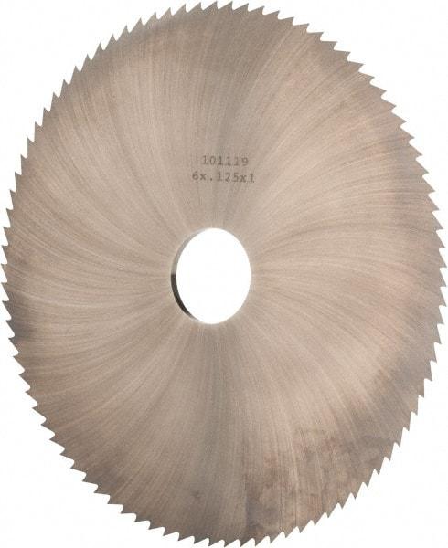 Made in USA - 6" Diam x 1/8" Blade Thickness x 1" Arbor Hole Diam, 120 Tooth Slitting and Slotting Saw - Arbor Connection, Solid Carbide, Concave Ground - Exact Tool & Supply