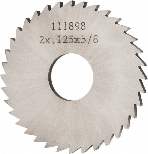 Made in USA - 2" Diam x 1/8" Blade Thickness x 5/8" Arbor Hole Diam, 36 Tooth Slitting and Slotting Saw - Arbor Connection, Solid Carbide, Concave Ground - Exact Tool & Supply