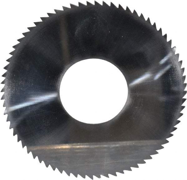 Made in USA - 2-3/4" Diam x 0.0313" Blade Thickness x 1" Arbor Hole Diam, 72 Tooth Slitting and Slotting Saw - Arbor Connection, Uncoated, Solid Carbide, Concave Ground - Exact Tool & Supply