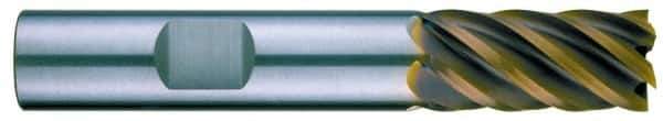 RobbJack - 1/2", 6 Flute, Single End, Solid Carbide, 0.0060 - 0.0090" Corner Radius End Mill - 3" OAL, 40° Helix, Right Hand Flute, 1" LOC, Right Hand Cut - Exact Tool & Supply