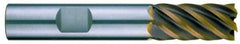 RobbJack - 1/2", 6 Flute, Single End, Solid Carbide, 0.0060 - 0.0090" Corner Radius End Mill - 3" OAL, 40° Helix, Right Hand Flute, 1" LOC, Right Hand Cut - Exact Tool & Supply