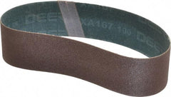 Made in USA - 2" Wide x 18-15/16" OAL, 100 Grit, Aluminum Oxide Abrasive Belt - Aluminum Oxide, Fine, Coated - Exact Tool & Supply