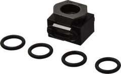 Mitee-Bite - 2,000 Lb Holding Force Single Vise Wedge Clamp - 0.79" Wide x 0.59" Deep x 3/7" High Base, 48 to 52 HRC, 0.79 to 0.98" Jaw Spread, 7 Lb/Ft Torque, 10-32 Screw Thread - Exact Tool & Supply