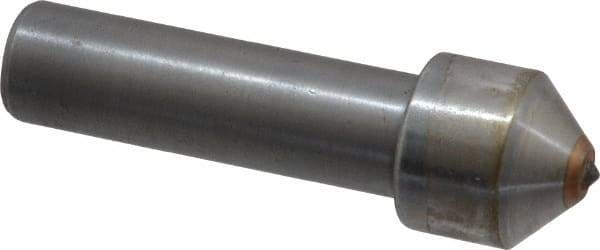 Made in USA - 1/4 Carat Single Point Diamond Dresser - 1-1/2" Long x 7/16" Shank Diam, 5/8" Diam x 5/8" Thick Head - Exact Tool & Supply