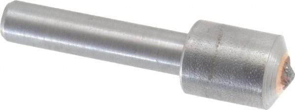 Made in USA - 1/2 Carat Single Point Diamond Dresser - 1-1/8" Long x 1/4" Shank Diam, 7/16" Diam x 5/8" Thick Head - Exact Tool & Supply