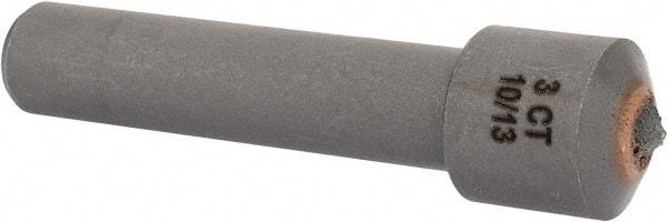 Made in USA - 3 Carat Single Point Diamond Dresser - 2" Long x 7/16" Shank Diam, 5/8" Diam x 5/8" Thick Head - Exact Tool & Supply