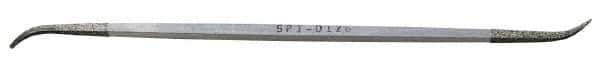 Grobet - 6" OAL Fine Three Square Riffler Diamond File - 1 LOC, 126 Grit - Exact Tool & Supply