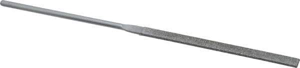 Grobet - 5-1/2" OAL Medium Equalling Needle Diamond File - 2-1/2 LOC, 126 Grit - Exact Tool & Supply