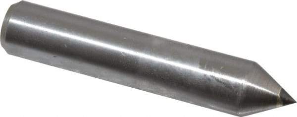 Made in USA - 1/2 Carat Single Pencil Point Diamond Dresser - 2" Long x 3/8" Shank Diam, 60° Included Angle - Exact Tool & Supply