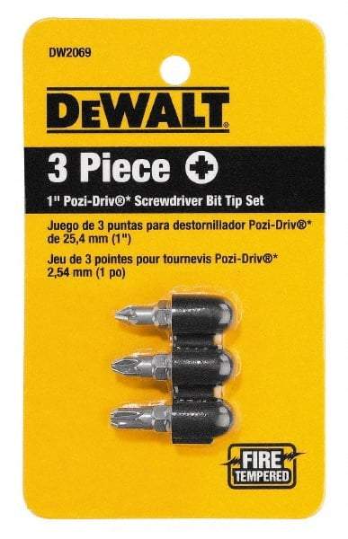 DeWALT - 3 Piece, Screwdriver Bit Set - Exact Tool & Supply